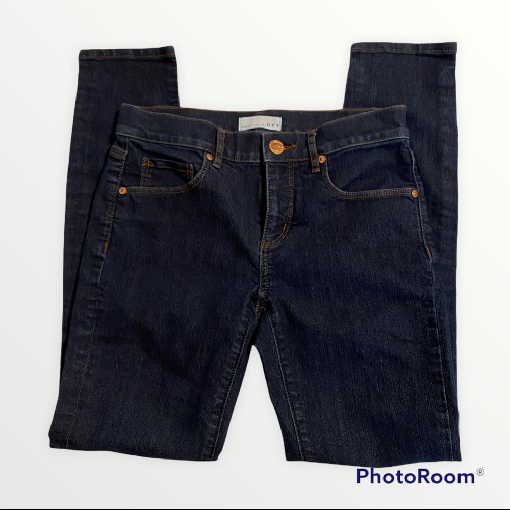Loft dark wash skinny jeans